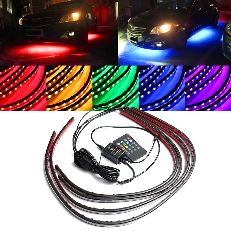 Rgb Underglow Strip - 4x водонепроницаемая гибкая светодиодная лента RGB