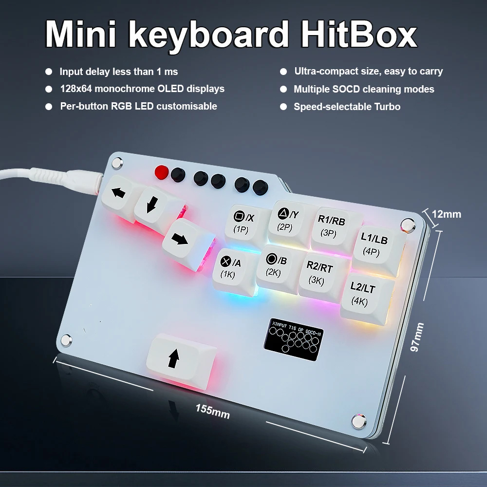 Gaming Keyboard No Rgb - Hitbox Mini GP2040 CE Карманная клавиатура