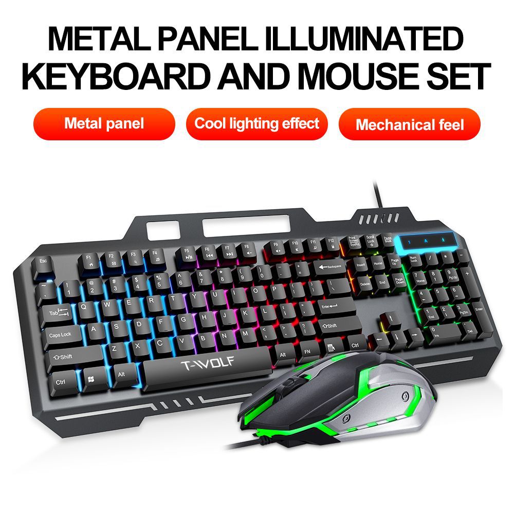Gaming Keyboard Mouse Combo - T WOLF TF600 Проводная игровая клавиатура