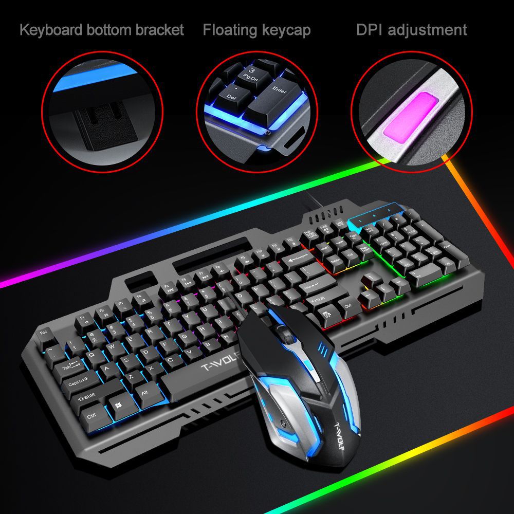 T WOLF TF600 Проводная игровая – обзор и цена Gaming Keyboard Mouse Combo